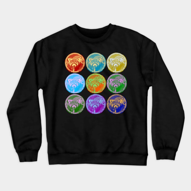 Red Panda Artsy Pop Art Style Retro Cute Pandas Lovers Gift Kawaii Crewneck Sweatshirt by joannejgg